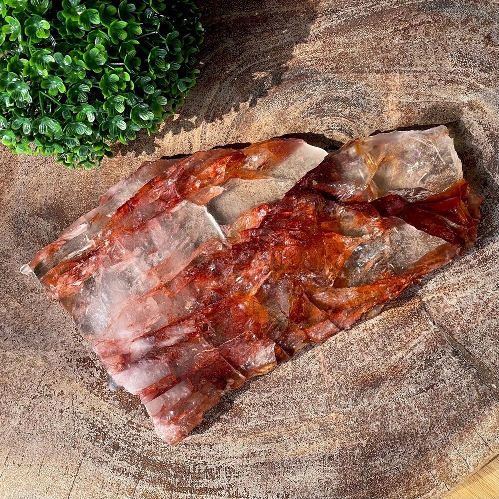 Fire Quartz Large Slab with Rainbows High Quality AAA Collectors Crystal #91